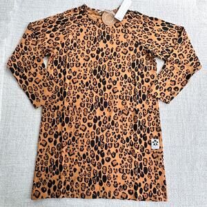 NWT Mini Rodini Girl's Leopard Print Pocket Dress 10/11